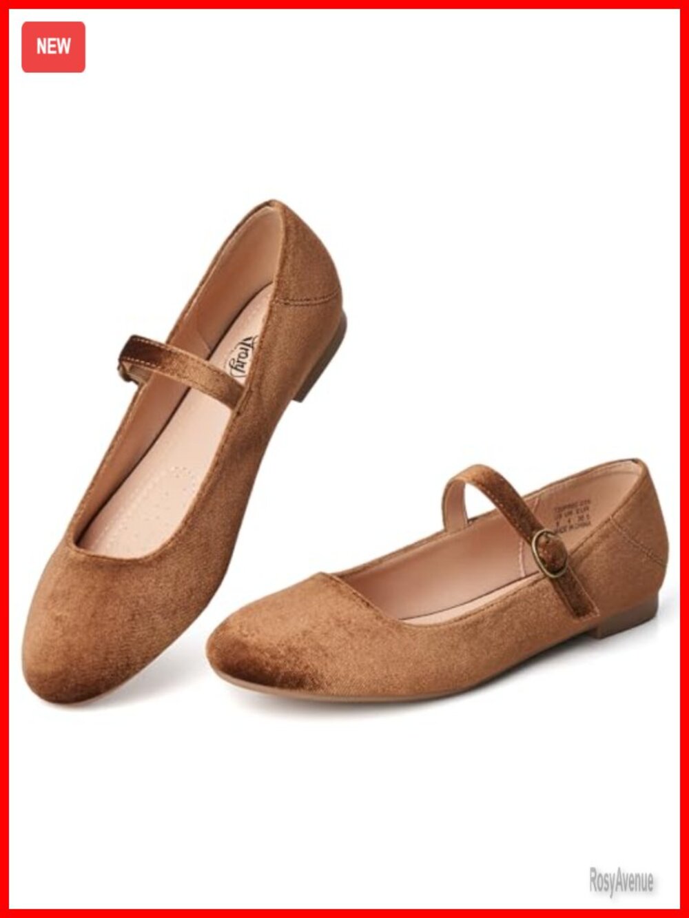 Mary Jane Shoes Women Velvet Ballet Flat Round Toe Dress Shoes